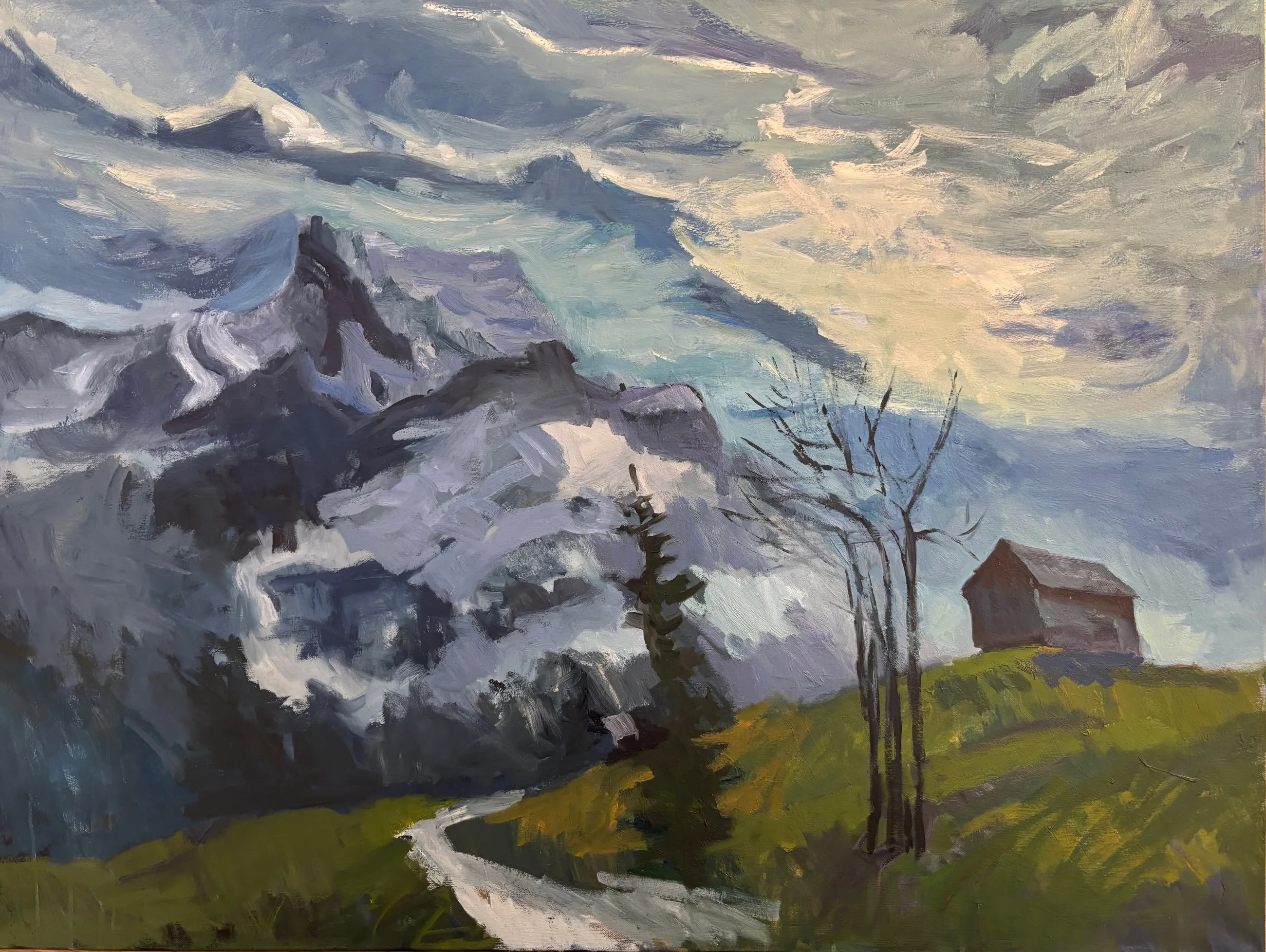 Above Gstaig, oil on canvas by Franchesca Beau