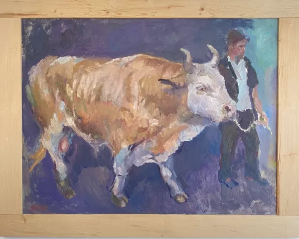 PRIDE- Local Farmer with Prized Bull 2020 | 70x90cm | oil on canvas - framed