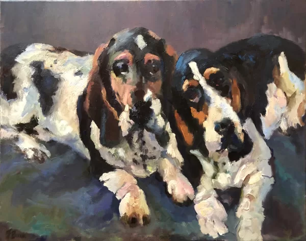 BASSET HOUNDS 2018 | 60X76 cm | oil on canvas