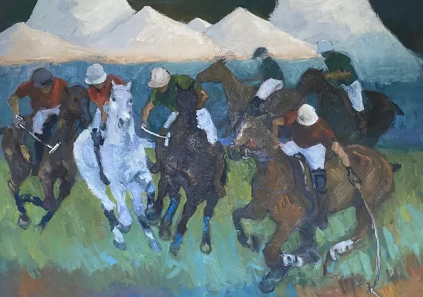 POLO GSTAAD "Incoming Ride Off" 2025 | 100X140 cm | oil on canvas