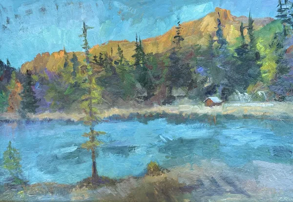 LAST LIGHT AT LAUENENSEE &nbsp;70X100 cm | oil on canvas