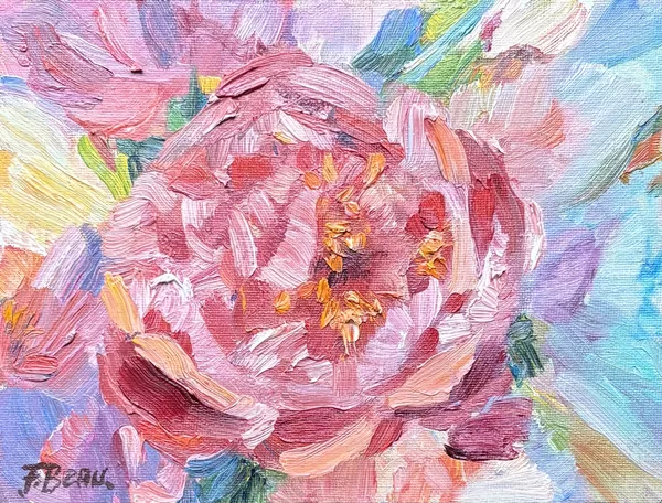 Orange Peony 15X20cm | oil | &nbsp;framed